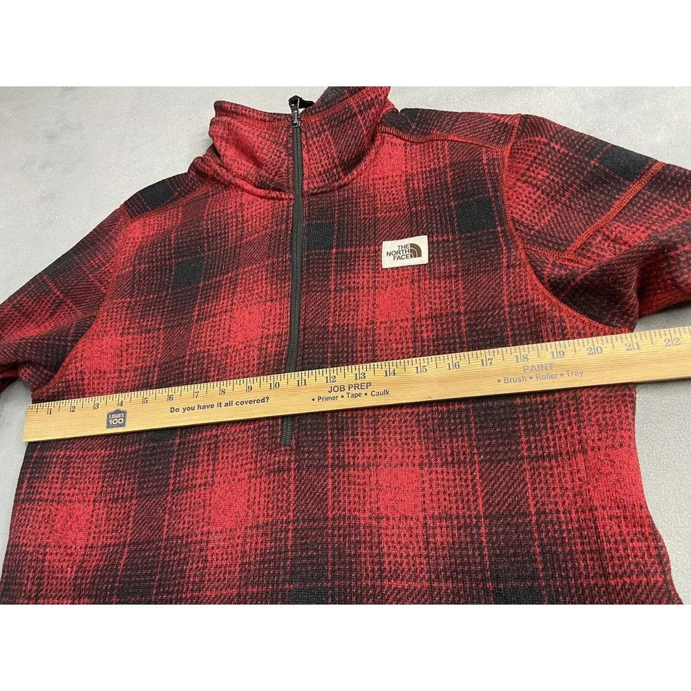 Vintage The North‎ Face Pullover Sweater Large Red Plaid Brown Tag Gorpcore Hike